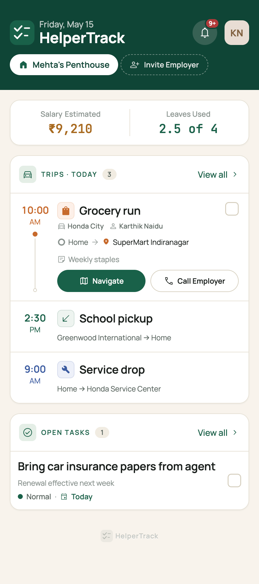 Helper-side app